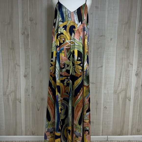 Nicole Miller Dresses & Skirts - Nicole Miller Abstract Watercolor Maxi Dress 10 Vibrant Resortwear Colorful